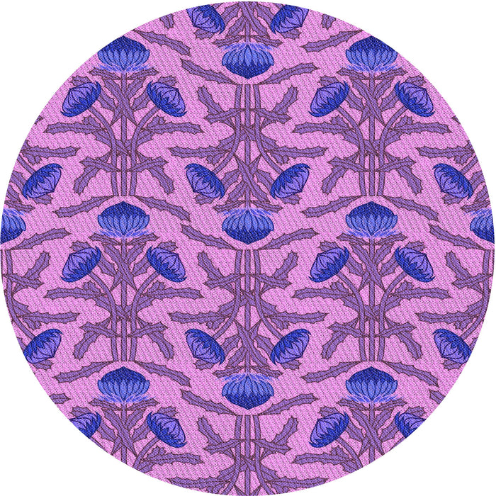 Square Patterned Purple Rug, pat2619pur