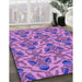 Patterned Purple Rug in Family Room, pat2619pur