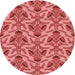 Square Patterned Red Rug, pat2619rd