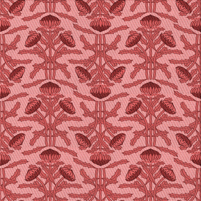 Round Patterned Red Rug, pat2619rd