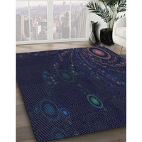 Patterned Blue Novelty Rug, pat261