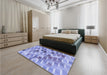 Patterned Jeans Blue Rug in a Bedroom, pat262blu