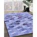 Patterned Jeans Blue Rug in Family Room, pat262blu
