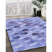 Machine Washable Transitional Jeans Blue Rug in a Family Room, wshpat262blu