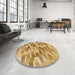 Round Patterned Orange Rug in a Office, pat262brn