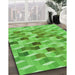 Machine Washable Transitional Emerald Green Rug in a Family Room, wshpat262grn