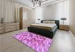 Patterned Violet Purple Rug in a Bedroom, pat262pur