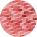 Square Machine Washable Transitional Light Coral Pink Rug in a Living Room, wshpat262rd