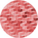 Square Patterned Light Coral Pink Rug, pat262rd