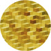 Square Patterned Bright Gold Yellow Rug, pat262yw