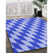 Machine Washable Transitional Jeans Blue Rug in a Family Room, wshpat2620blu