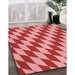 Machine Washable Transitional Light Coral Pink Rug in a Family Room, wshpat2620rd