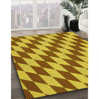 Patterned Mahogany Brown Rug, pat2620yw