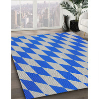 Patterned Light Steel Blue Novelty Rug, pat2620