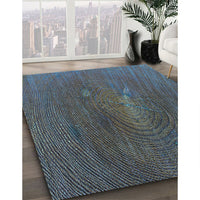 Patterned Charcoal Blue Rug, pat2621lblu