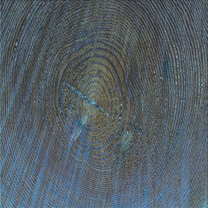 Round Patterned Charcoal Blue Rug, pat2621lblu