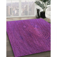 Patterned Dark Magenta Purple Rug, pat2621pur