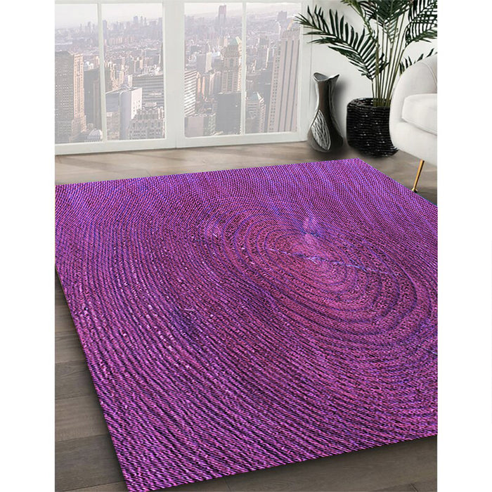 Patterned Dark Magenta Purple Rug in Family Room, pat2621pur