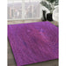 Patterned Dark Magenta Purple Rug in Family Room, pat2621pur
