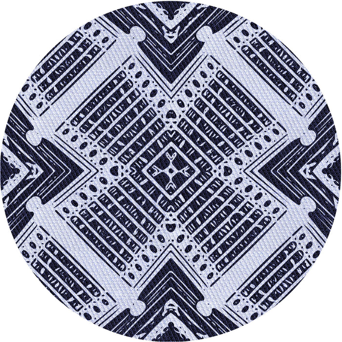 Square Patterned Night Blue Rug, pat2622blu