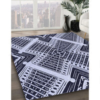 Patterned Night Blue Rug, pat2622blu