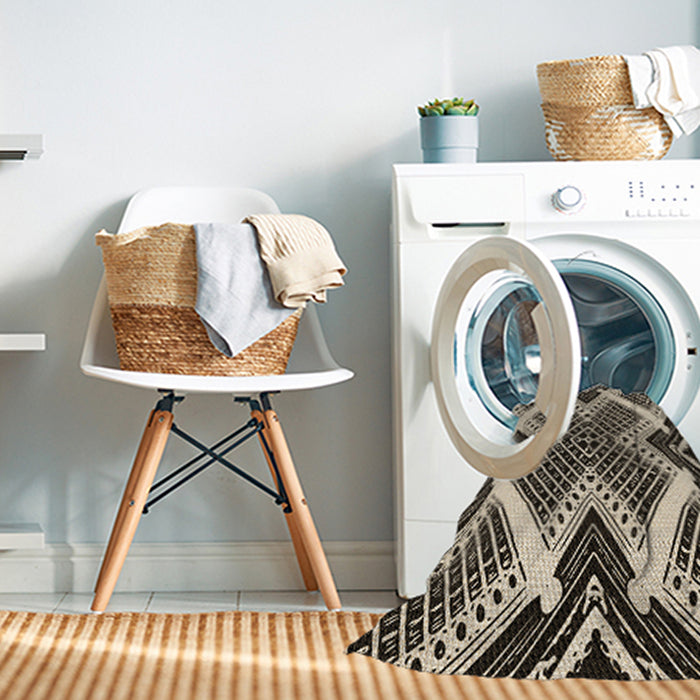 Machine Washable Transitional Khaki Gold Rug in a Washing Machine, wshpat2622brn