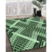 Patterned Light Green Rug in Family Room, pat2622grn