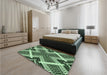 Patterned Light Green Rug in a Bedroom, pat2622grn