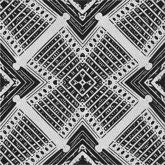 Round Patterned Charcoal Black Rug, pat2622gry