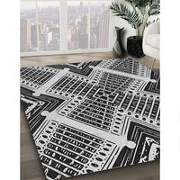 Patterned Charcoal Black Rug, pat2622gry