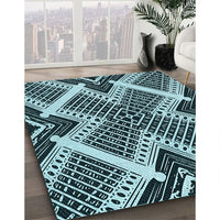 Patterned Blue Rug, pat2622lblu