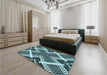 Patterned Blue Rug in a Bedroom, pat2622lblu