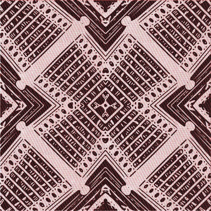 Round Patterned Deep Rose Pink Rug, pat2622rd