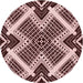 Square Machine Washable Transitional Deep Rose Pink Rug in a Living Room, wshpat2622rd