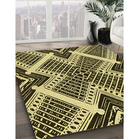 Patterned Midnight Gray Rug, pat2622yw