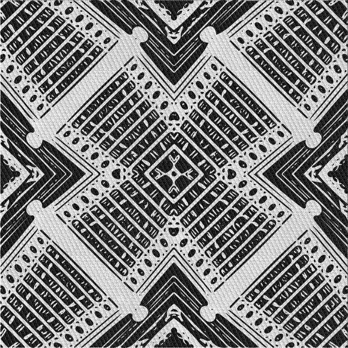 Square Patterned Light Gray Novelty Rug, pat2622