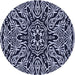 Square Patterned Night Blue Rug, pat2623blu