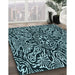 Machine Washable Transitional Tiffany Blue Rug in a Family Room, wshpat2623lblu