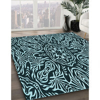 Patterned Tiffany Blue Rug, pat2623lblu