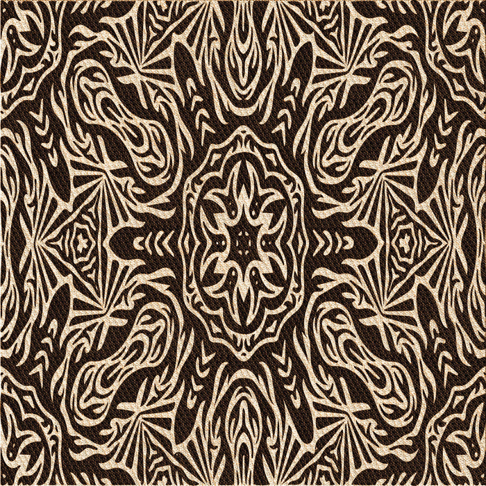 Round Patterned Black Brown Rug, pat2623org