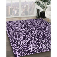 Patterned Bright Lilac Purple Rug, pat2623pur