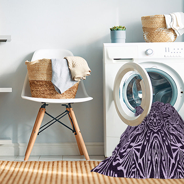 Machine Washable Transitional Bright Lilac Purple Rug in a Washing Machine, wshpat2623pur