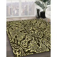 Patterned Metallic Gold Rug, pat2623yw