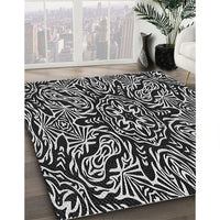 Patterned Black Novelty Rug, pat2623