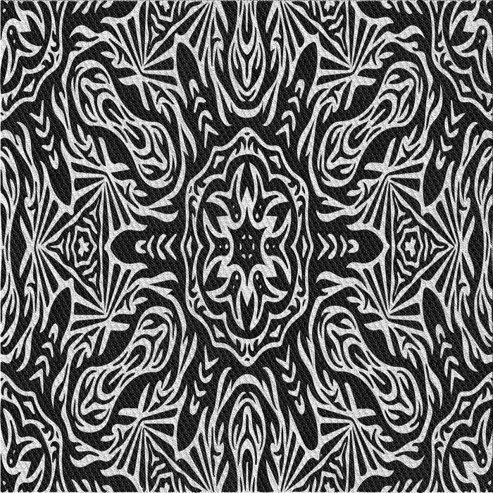 Square Patterned Black Novelty Rug, pat2623