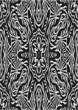 Patterned Black Novelty Rug, pat2623