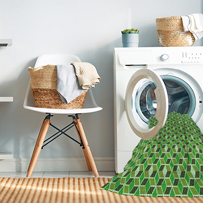 Machine Washable Transitional Green Rug in a Washing Machine, wshpat2624grn