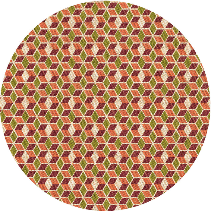 Square Patterned Brown Sand Brown Rug, pat2624org