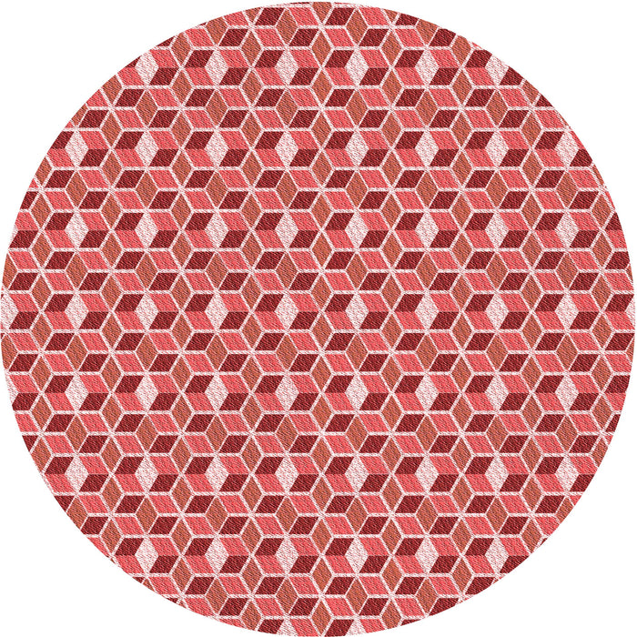 Square Patterned Light Coral Pink Rug, pat2624rd