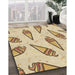 Patterned Khaki Gold Rug in Family Room, pat2625brn